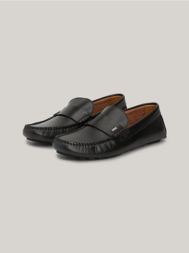 Erkek Rwb Hilfiger Leather Loafer Siyah FM0FM05090BDS