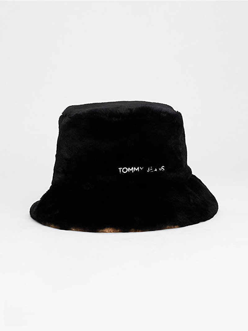 Kadın Tjw Linear Fur Bucket Çapka Siyah AW0AW16784BDS