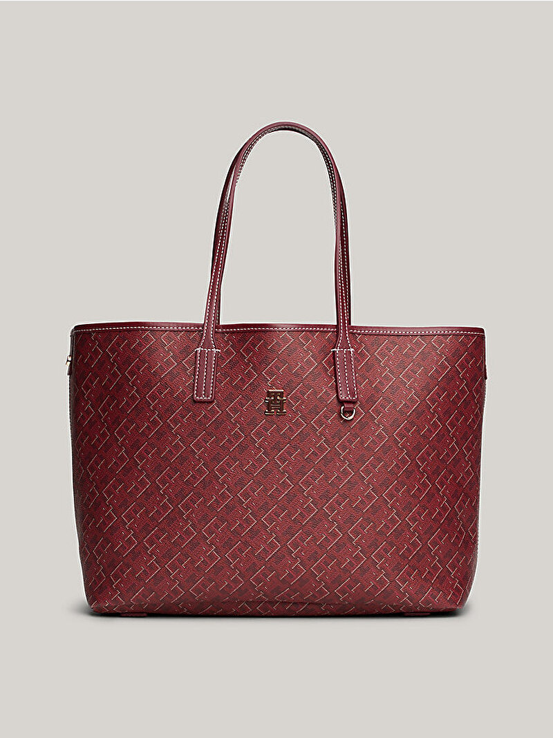 Kadın Th Monoplay Leather Tote Çanta Kırmızı AW0AW16441XJS