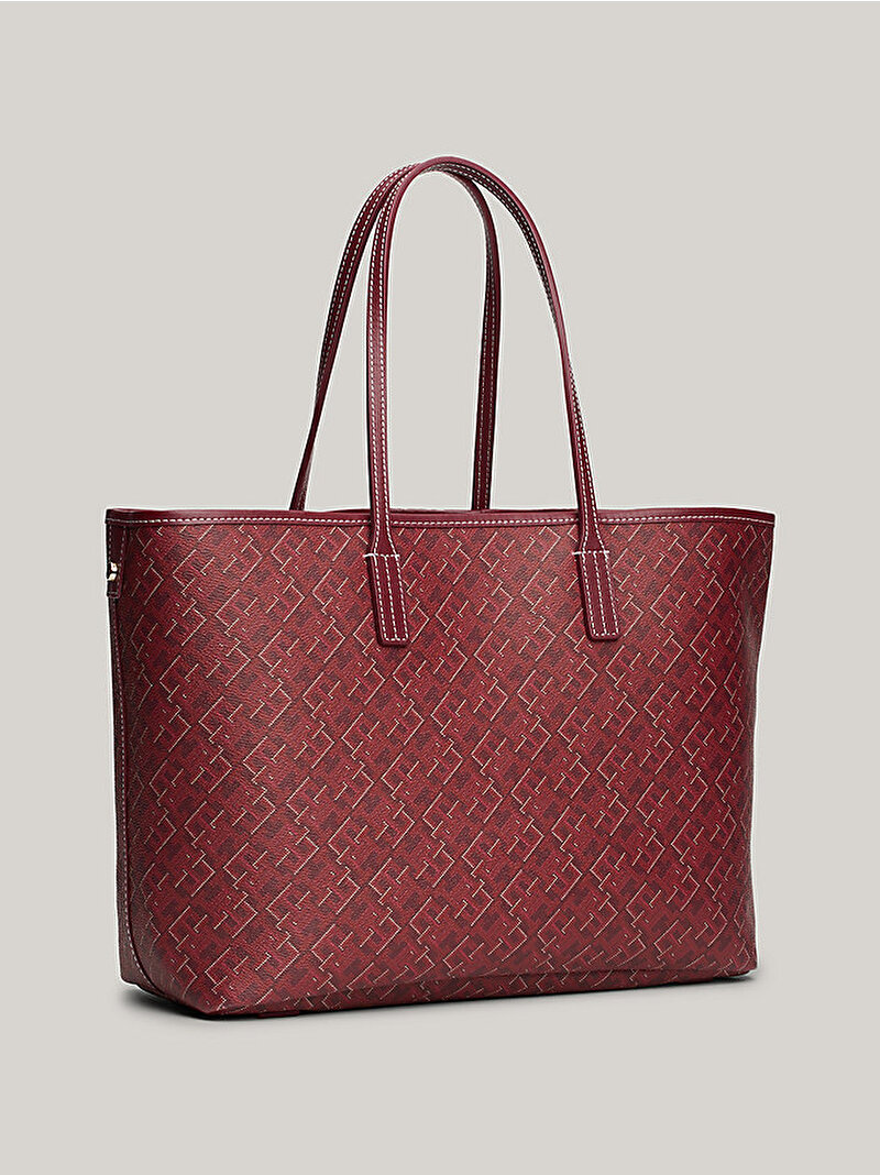 Kadın Th Monoplay Leather Tote Çanta Kırmızı AW0AW16441XJS