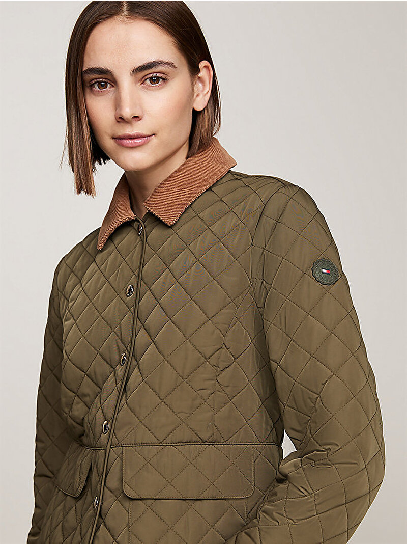 Kadın Slim Quilted Ceket Yeşil WW0WW43127RBN