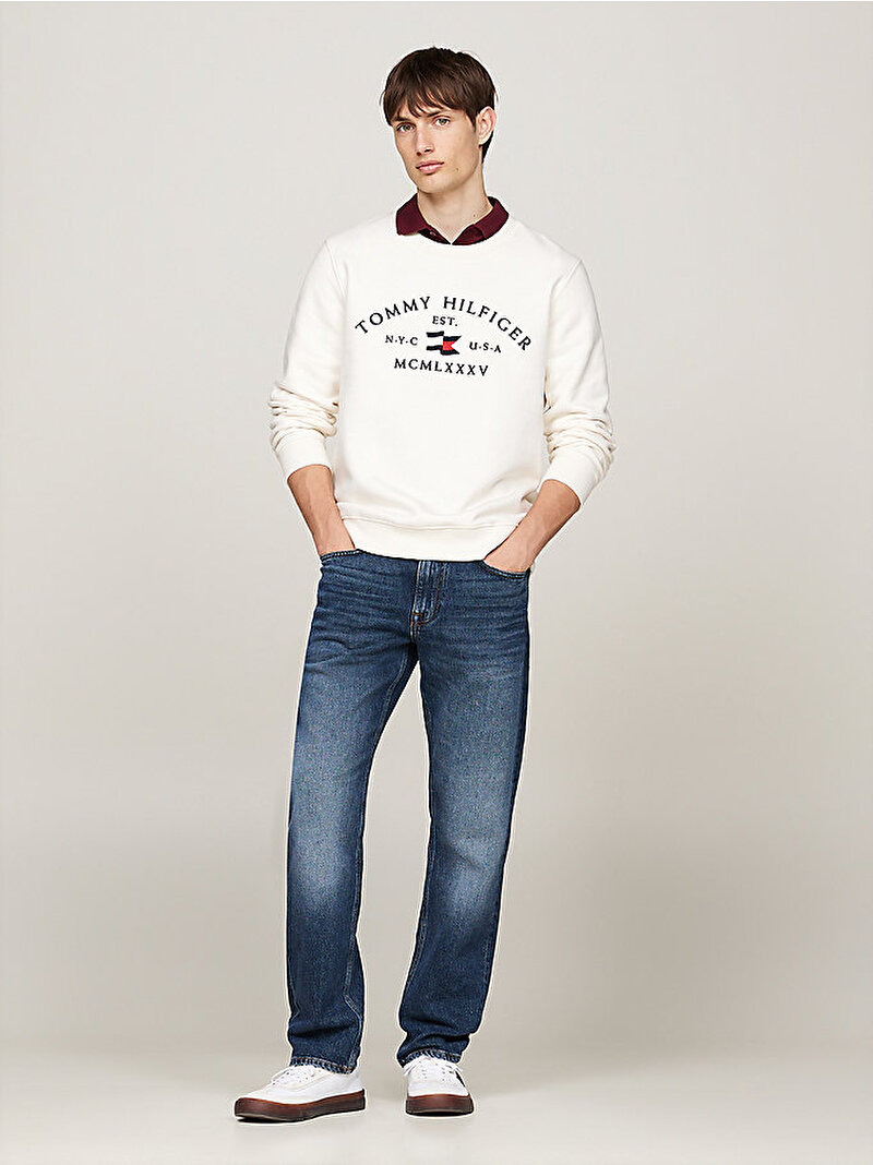 Erkek Nautical Arch Sweatshirt Beyaz  MW0MW35526Z00