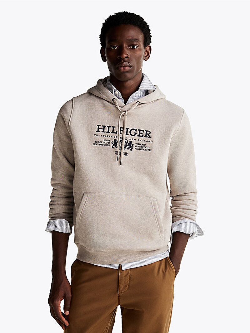 Erkek Hilfiger Crest Hoodie Beyaz  MW0MW35527HE6