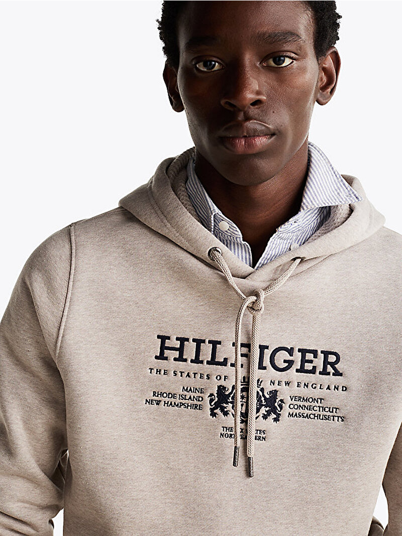 Erkek Hilfiger Crest Hoodie Beyaz  MW0MW35527HE6