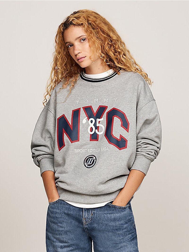 Erkek Tj Game Day Nyc Crew Sweatshirt Gri DM0DM20092P01