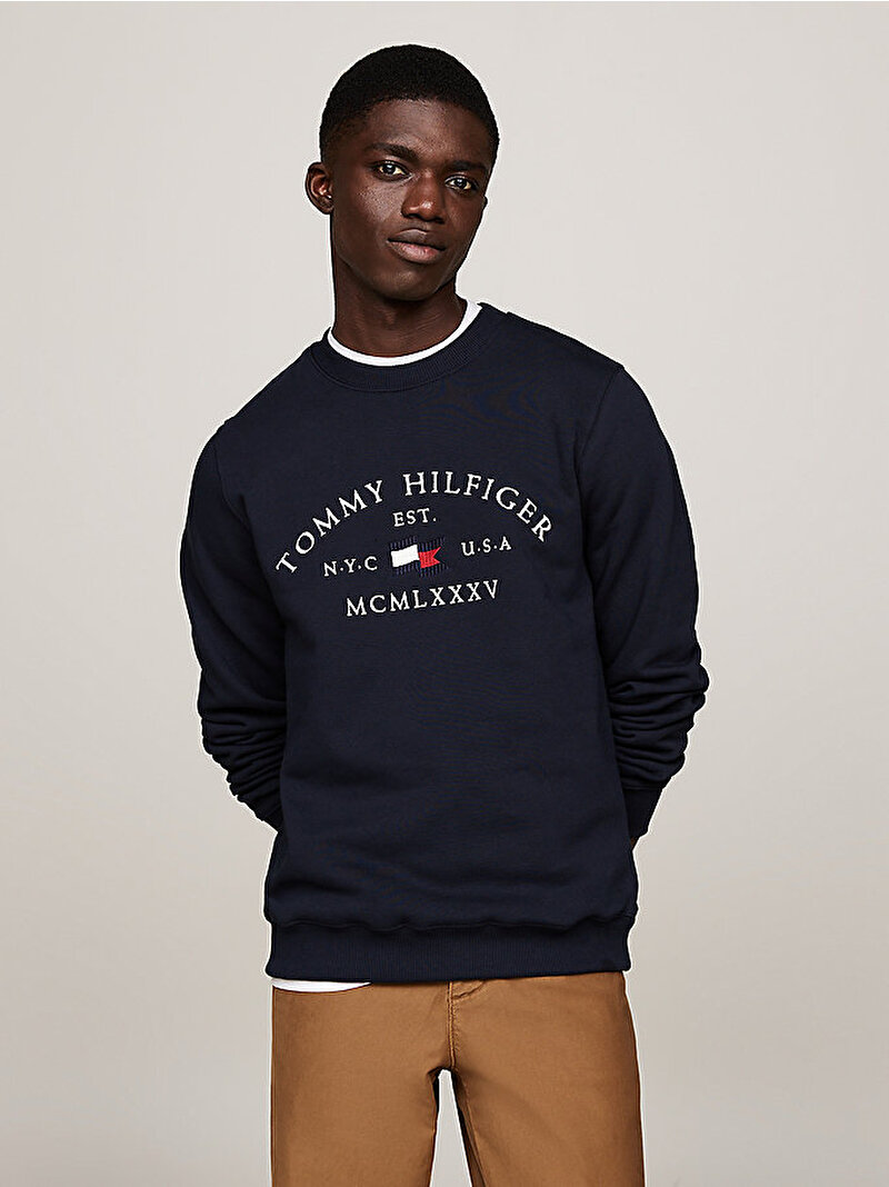 Erkek Nautical Arch Sweatshirt Lacivert MW0MW35526DW5