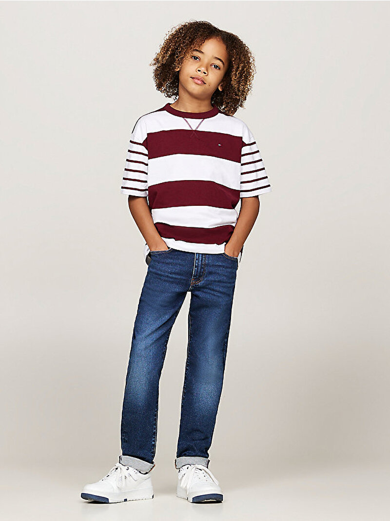 Erkek Çocuk Stripe Mix T-Shirt Kırmızı KB0KB09388VLP