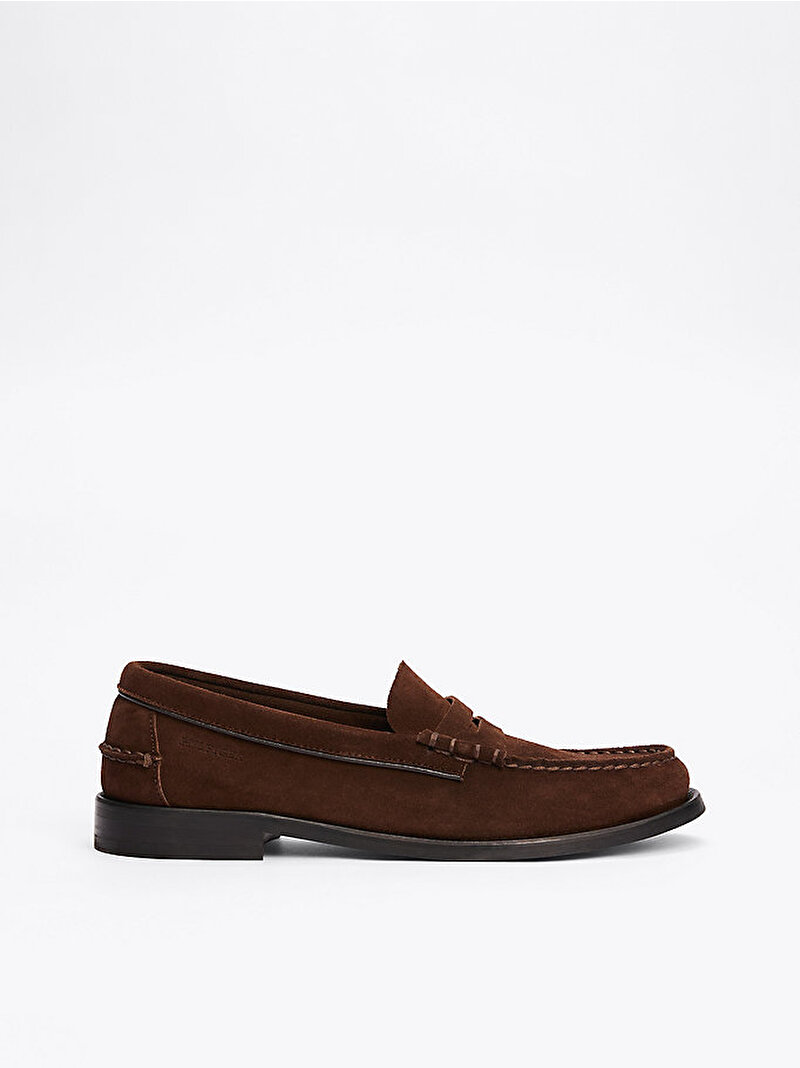 Erkek Classic Hilfiger Süet Loafer Kahverengi FM0FM05363GV0