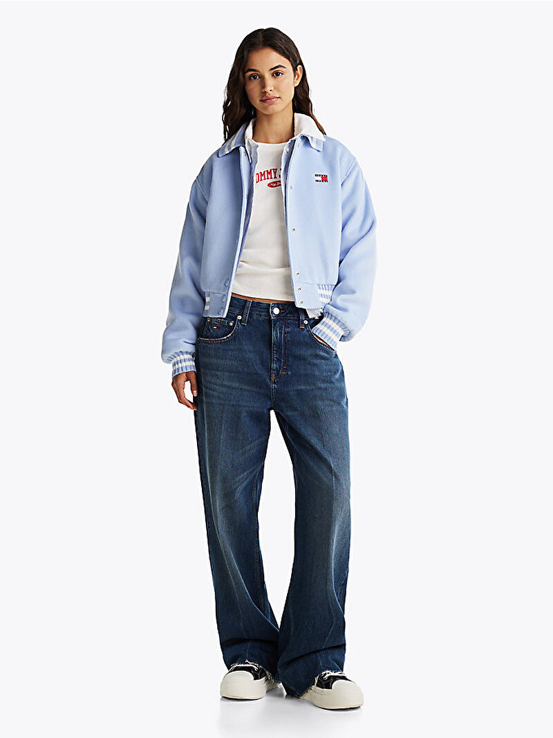 Kadın Tjw Crp Lw Wool Varsity Bomber Ceket Mavi  DW0DW20165C3Q