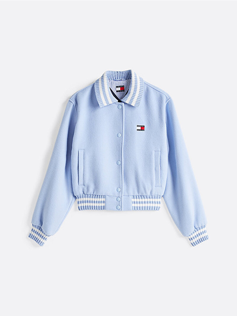 Kadın Tjw Crp Lw Wool Varsity Bomber Ceket Mavi  DW0DW20165C3Q