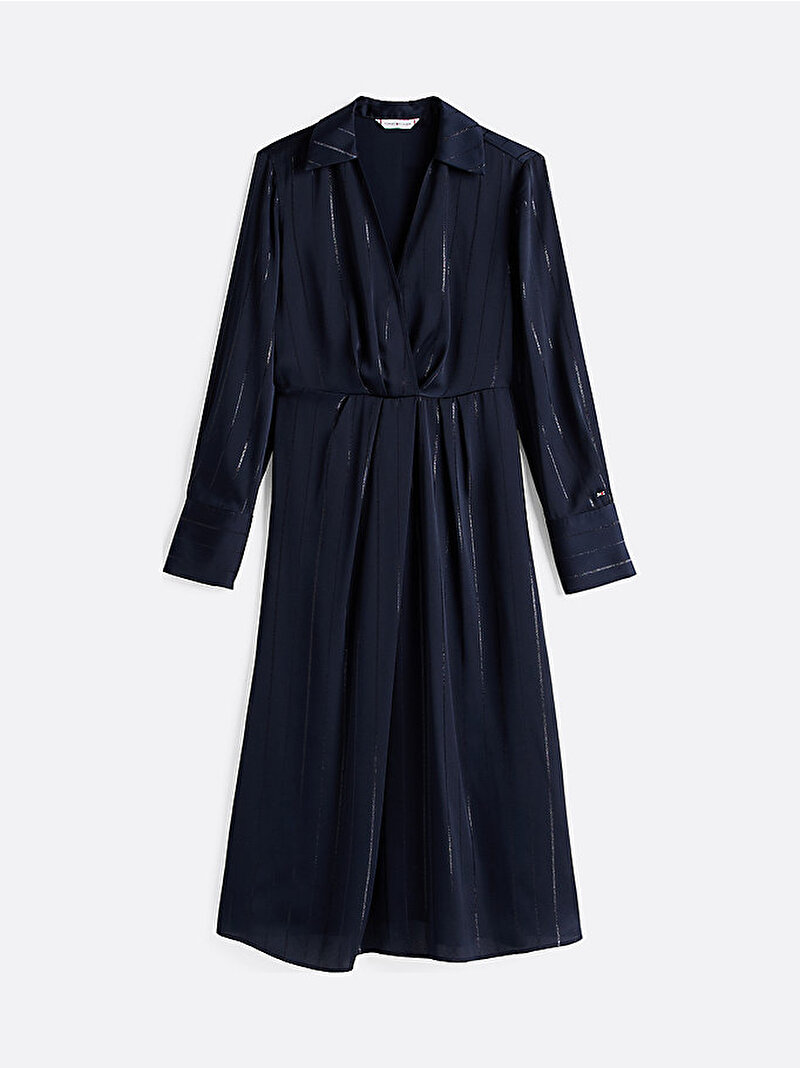 Kadın Fluid Metallic Stripe Elbise Lacivert WW0WW453150BE