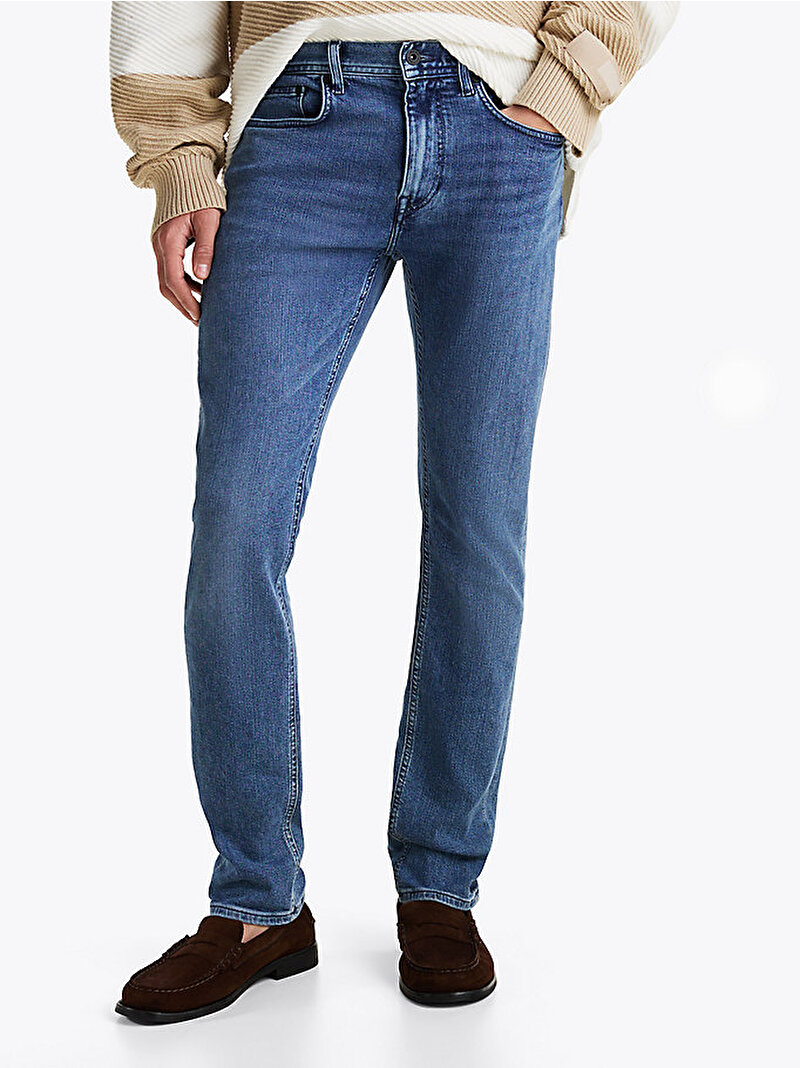 Erkek Slim Bleecker Jean Pantolon Mavi  MW0MW378301BE