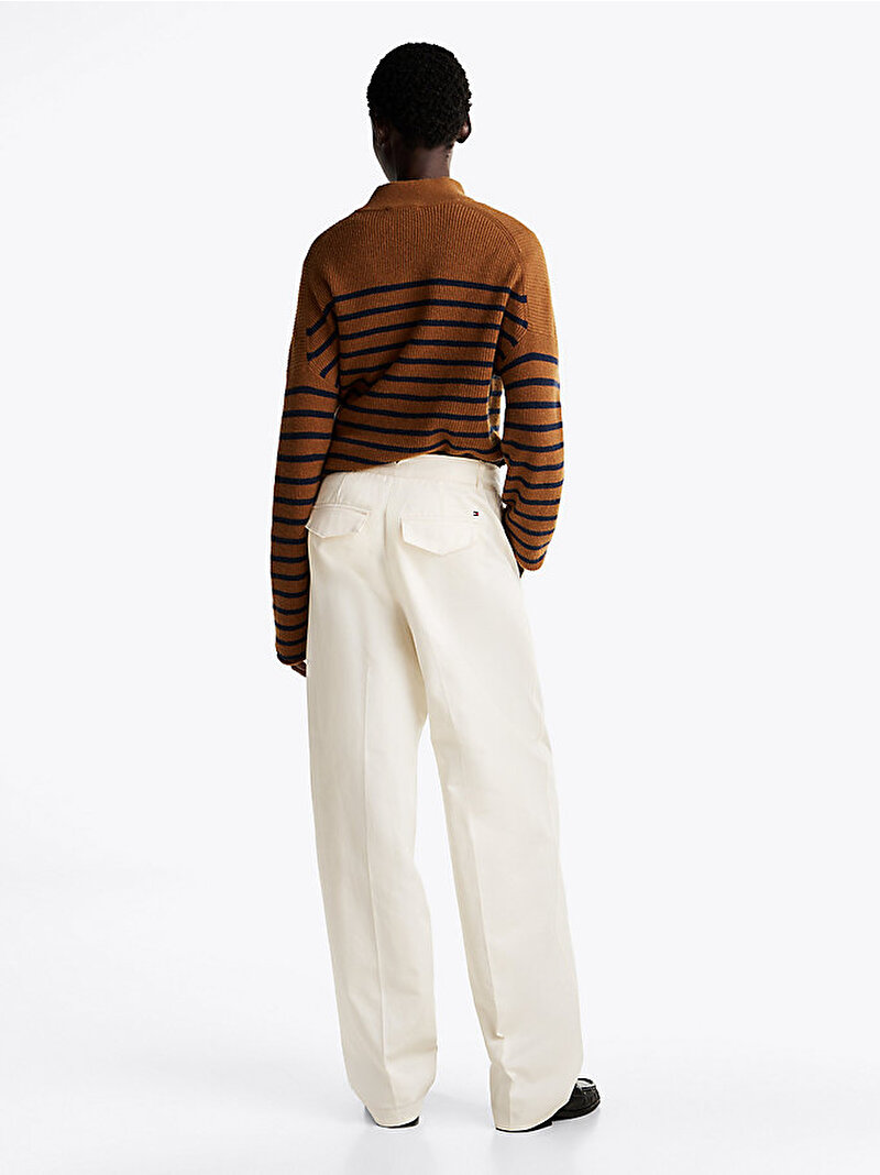 Kadın Cotton Barrel Relaxed Pantolon Beyaz  WW0WW43809Z00