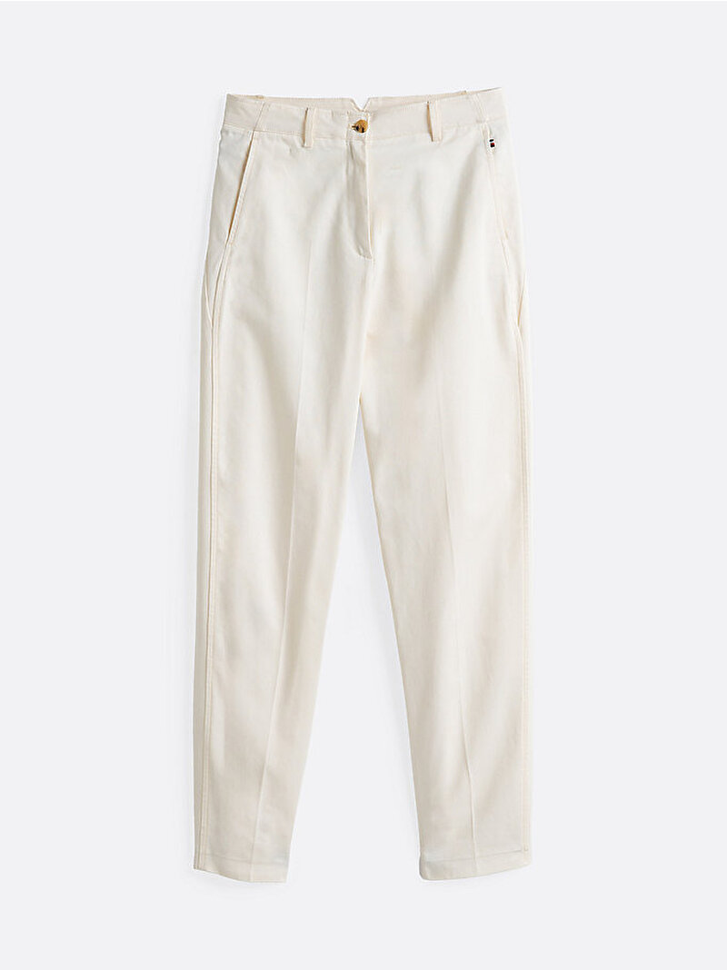 Kadın Cotton Barrel Relaxed Pantolon Beyaz  WW0WW43809Z00