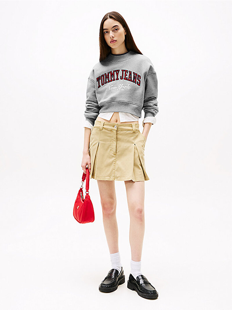Kadın Tjw Crop Cneck Collar Sweatshirt Gri DW0DW20536P6N