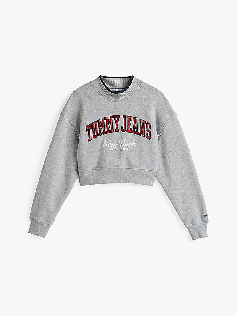 Kadın Tjw Crop Cneck Collar Sweatshirt Gri DW0DW20536P6N