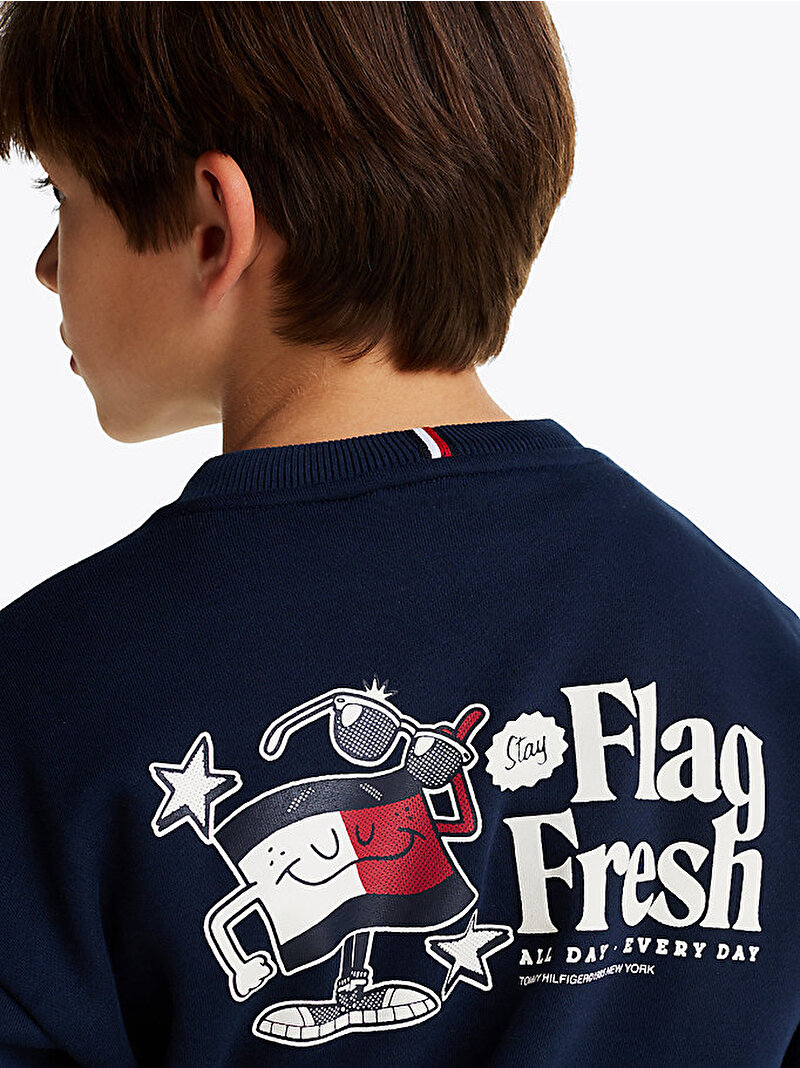 Erkek Çocuk Fun Flag Sweatshirt Lacivert KB0KB09596C1G