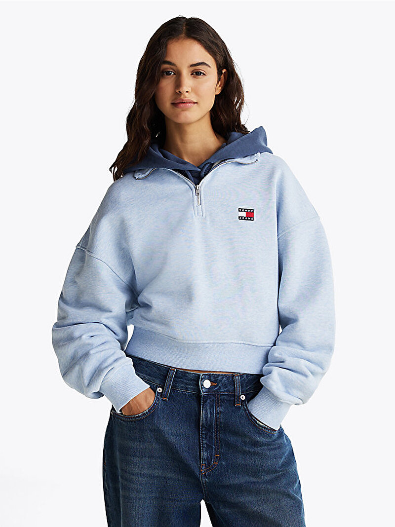 Kadın Tjw Bxy Crp Badge Sweatshirt Mavi  DW0DW19410DSC