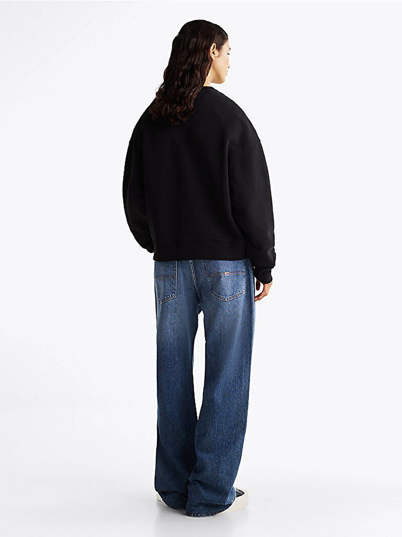 Kadın Tjw Bxy Badge Crew Sweatshirt Siyah DW0DW19408BDS