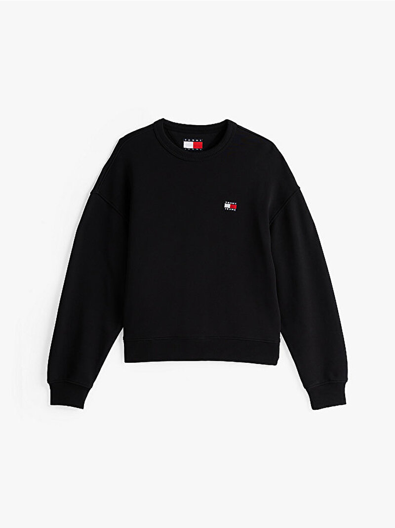 Kadın Tjw Bxy Badge Crew Sweatshirt Siyah DW0DW19408BDS