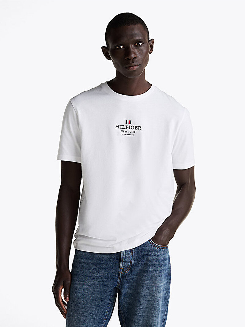 Erkek Rwb Hilfiger T-Shirt Beyaz  MW0MW38980YBR