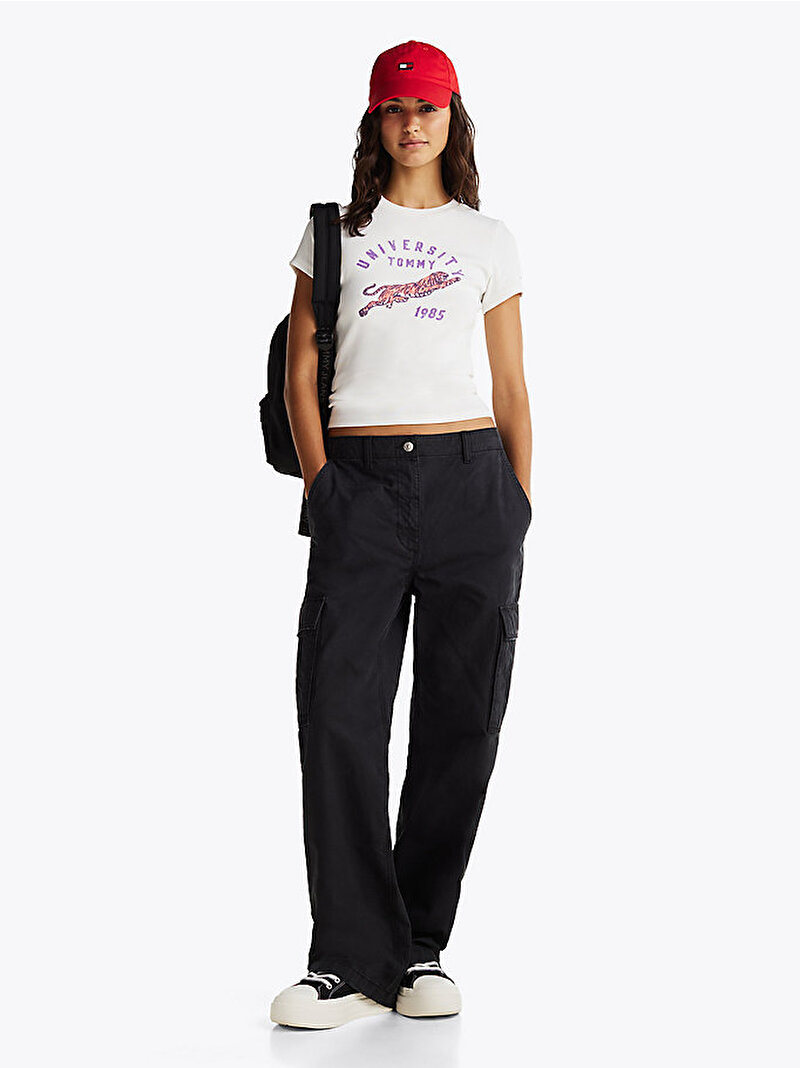 Kadın Tjw Slim Rib Uni T-Shirt Ekru DW0DW20162YBL
