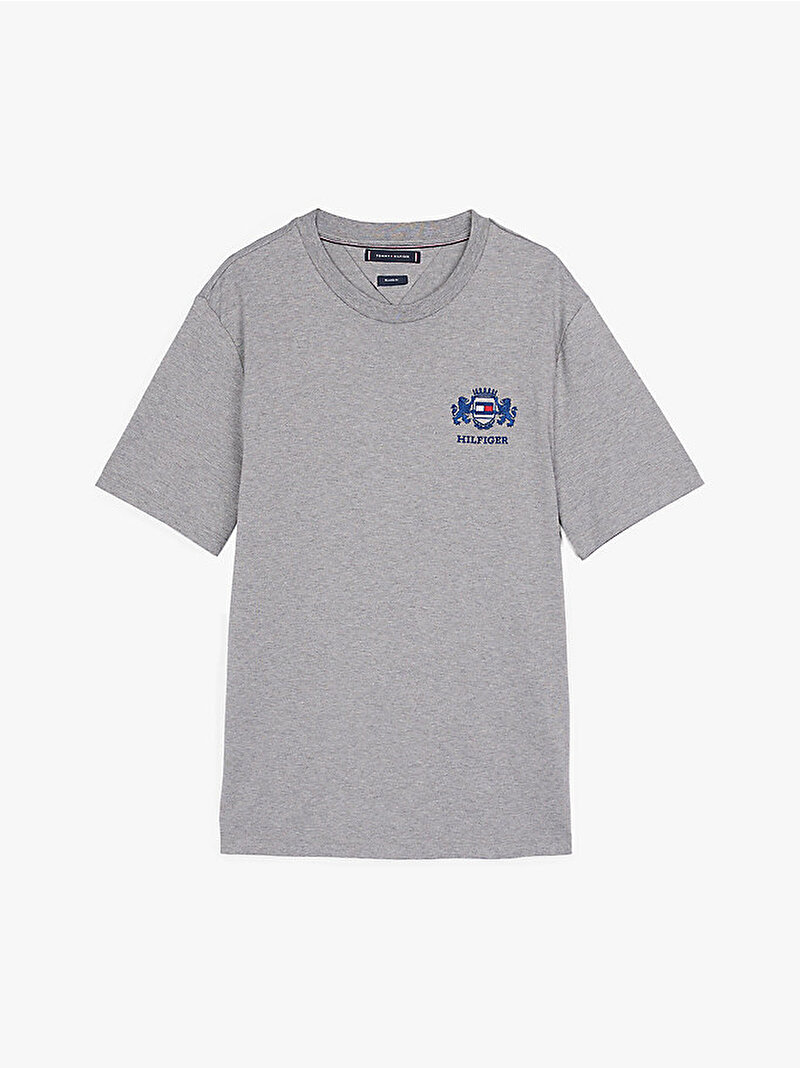 Erkek Hilfiger Small Crest T-Shirt Gri MW0MW38076P91