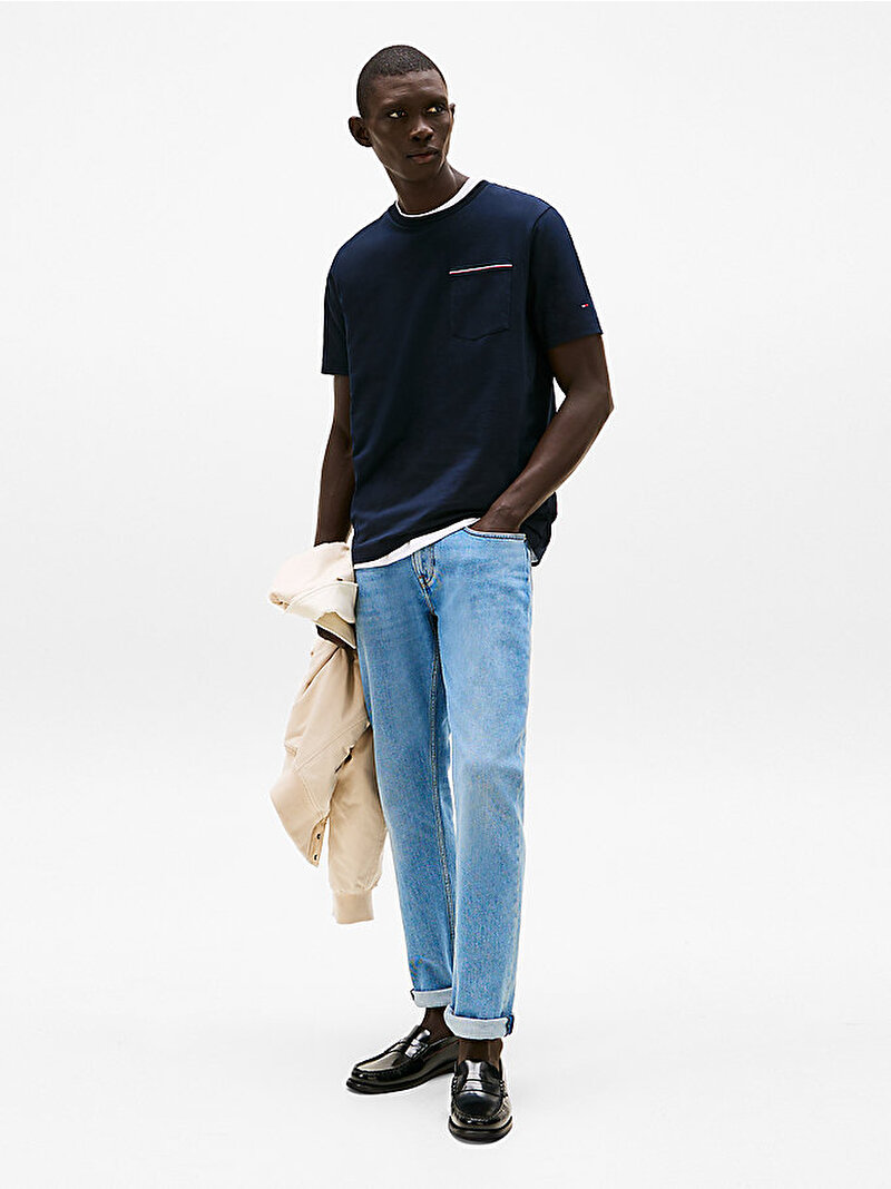 Erkek Global Stripe Pocket T-Shirt Lacivert MW0MW37452DW5