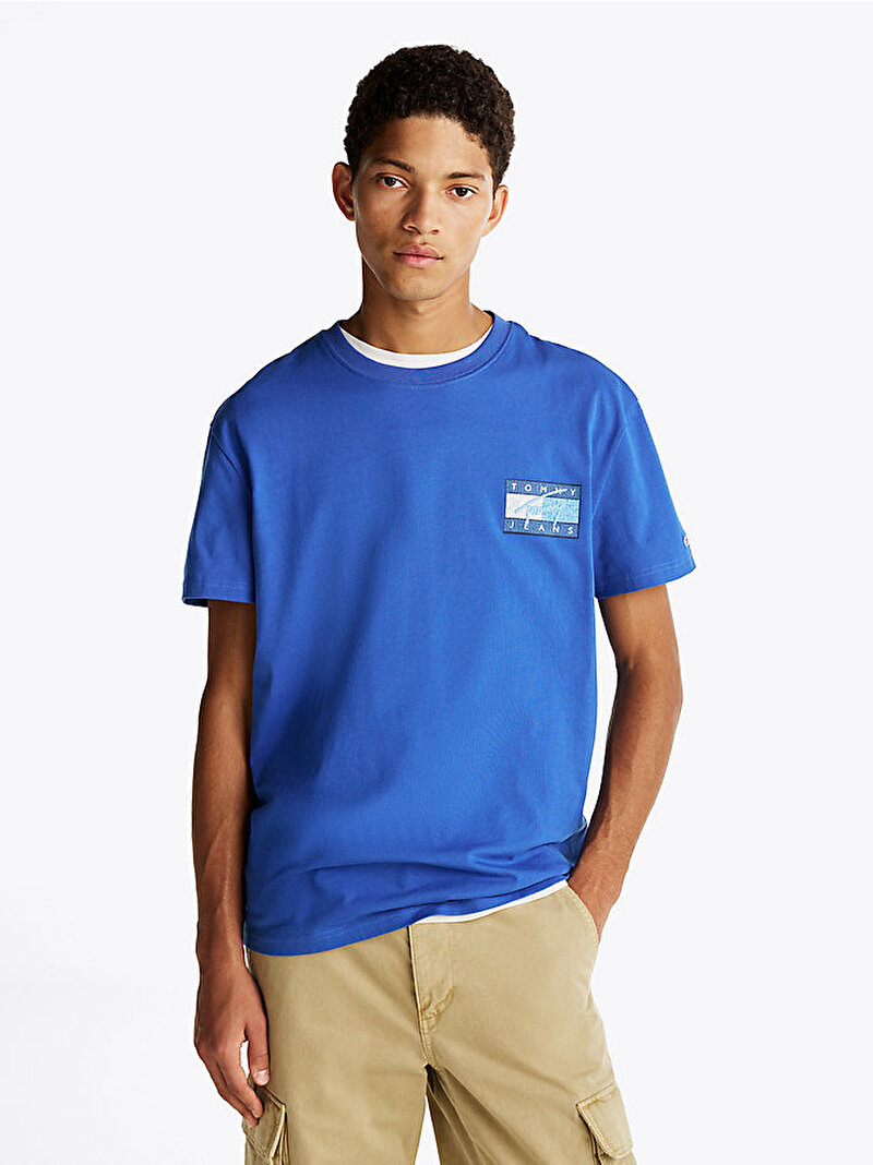 Erkek Tjm Reg Rwb Flag T-Shirt Mavi  DM0DM21108C6E