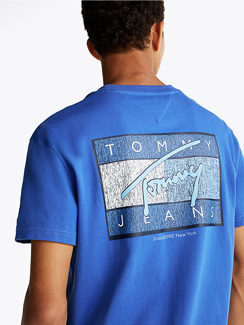 Erkek Tjm Reg Rwb Flag T-Shirt Mavi  DM0DM21108C6E
