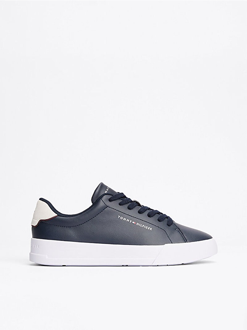 Erkek Th Court Leather Detail Sneaker Lacivert FM0FM05367DW5