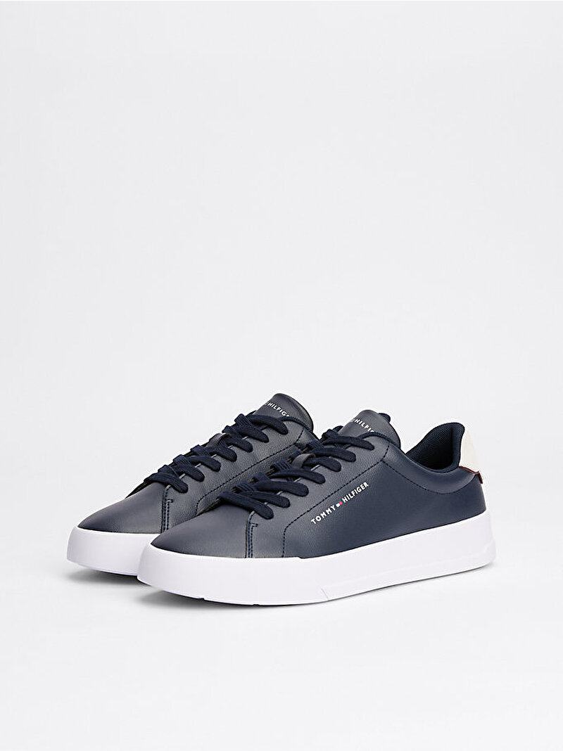 Erkek Th Court Leather Detail Sneaker Lacivert FM0FM05367DW5