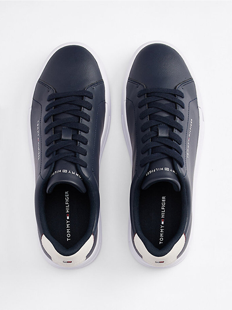 Erkek Th Court Leather Detail Sneaker Lacivert FM0FM05367DW5