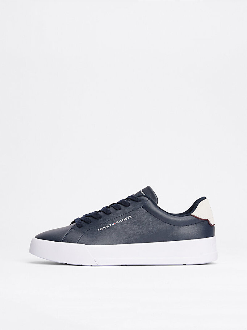 Erkek Th Court Leather Detail Sneaker Lacivert FM0FM05367DW5