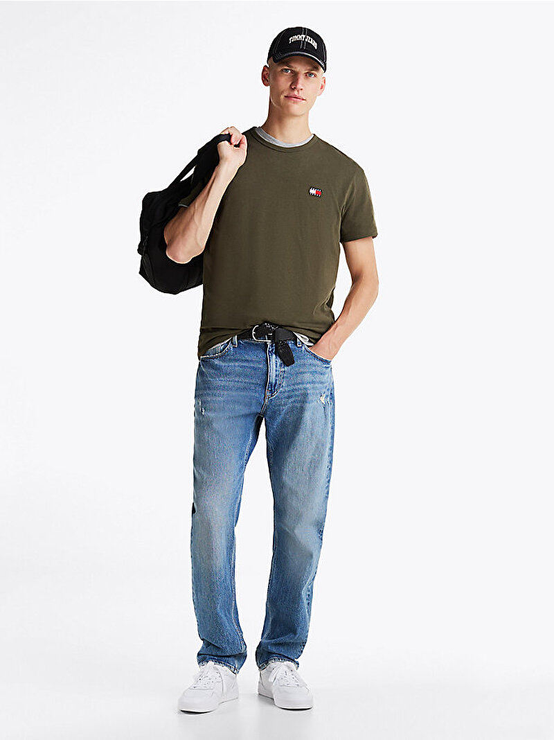 Erkek Tjm Reg Badge T-Shirt Yeşil DM0DM20322M12