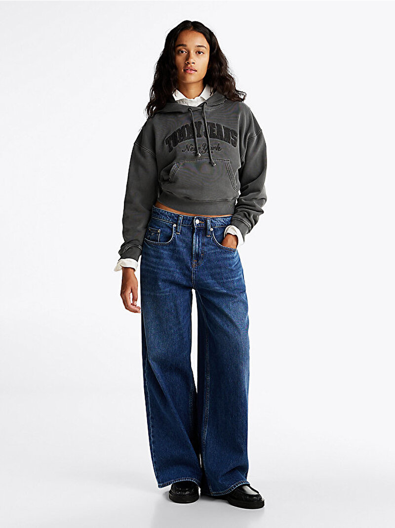 Kadın Tjw Boxy Crop Sweatshirt Siyah DW0DW19413BDS