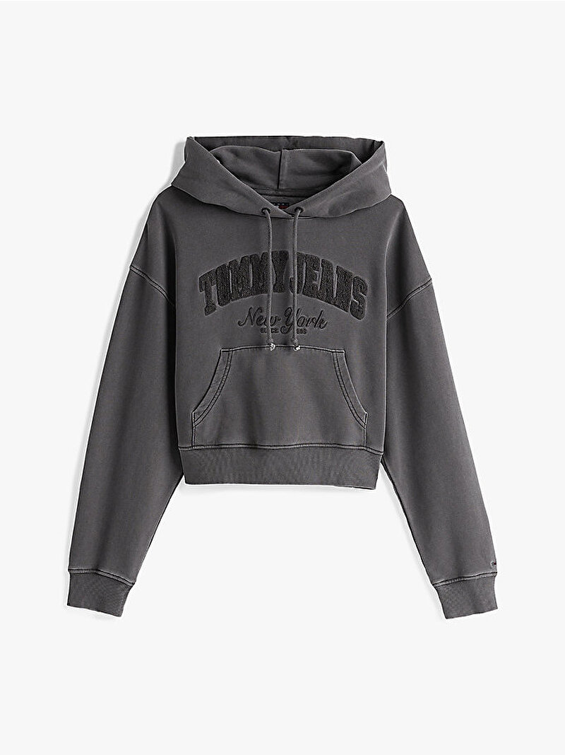 Kadın Tjw Boxy Crop Sweatshirt Siyah DW0DW19413BDS