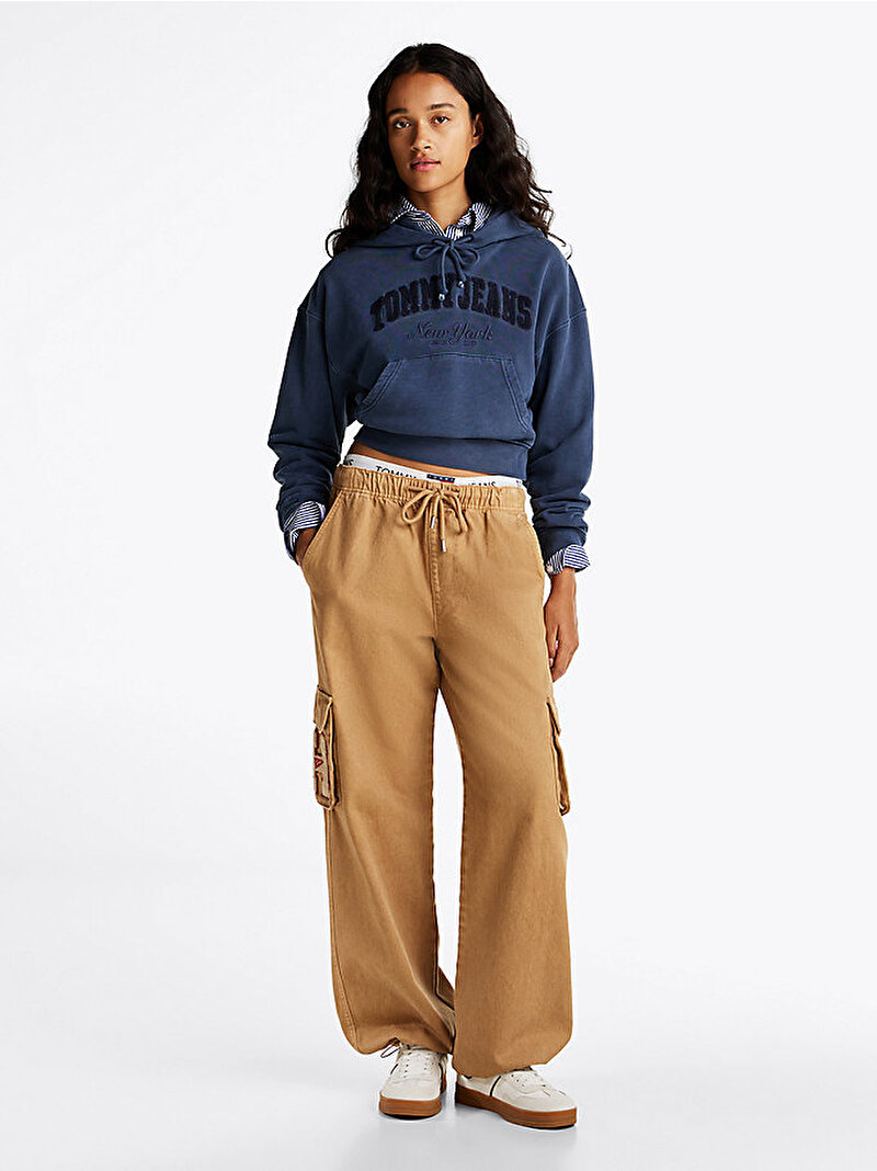 Kadın Tjw Boxy Crop Sweatshirt Lacivert DW0DW19413C1G
