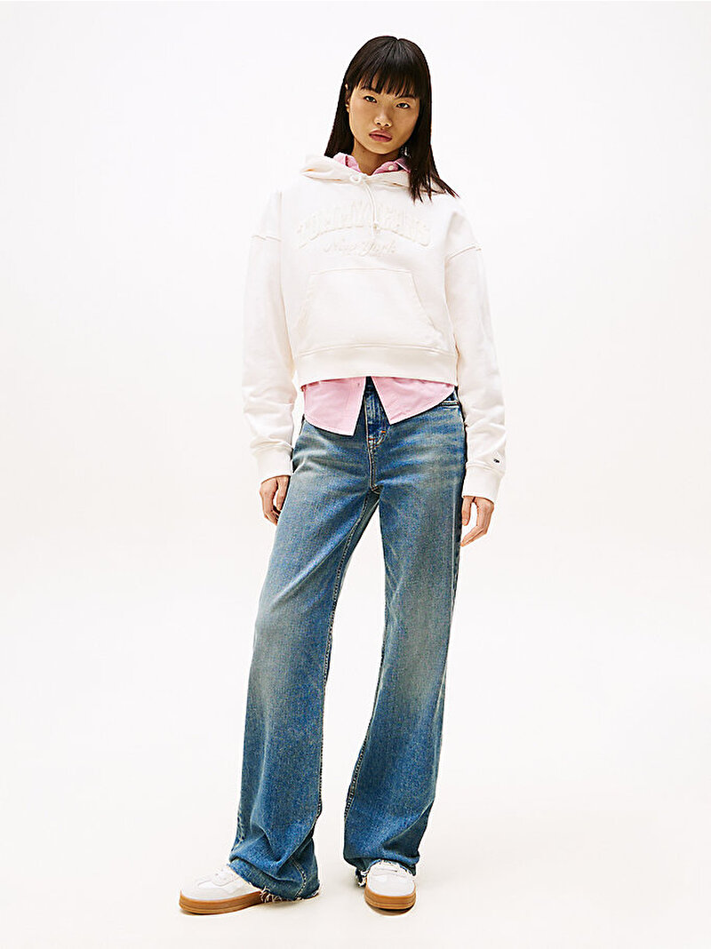 Kadın Tjw Boxy Crop Sweatshirt Beyaz  DW0DW19413YBH