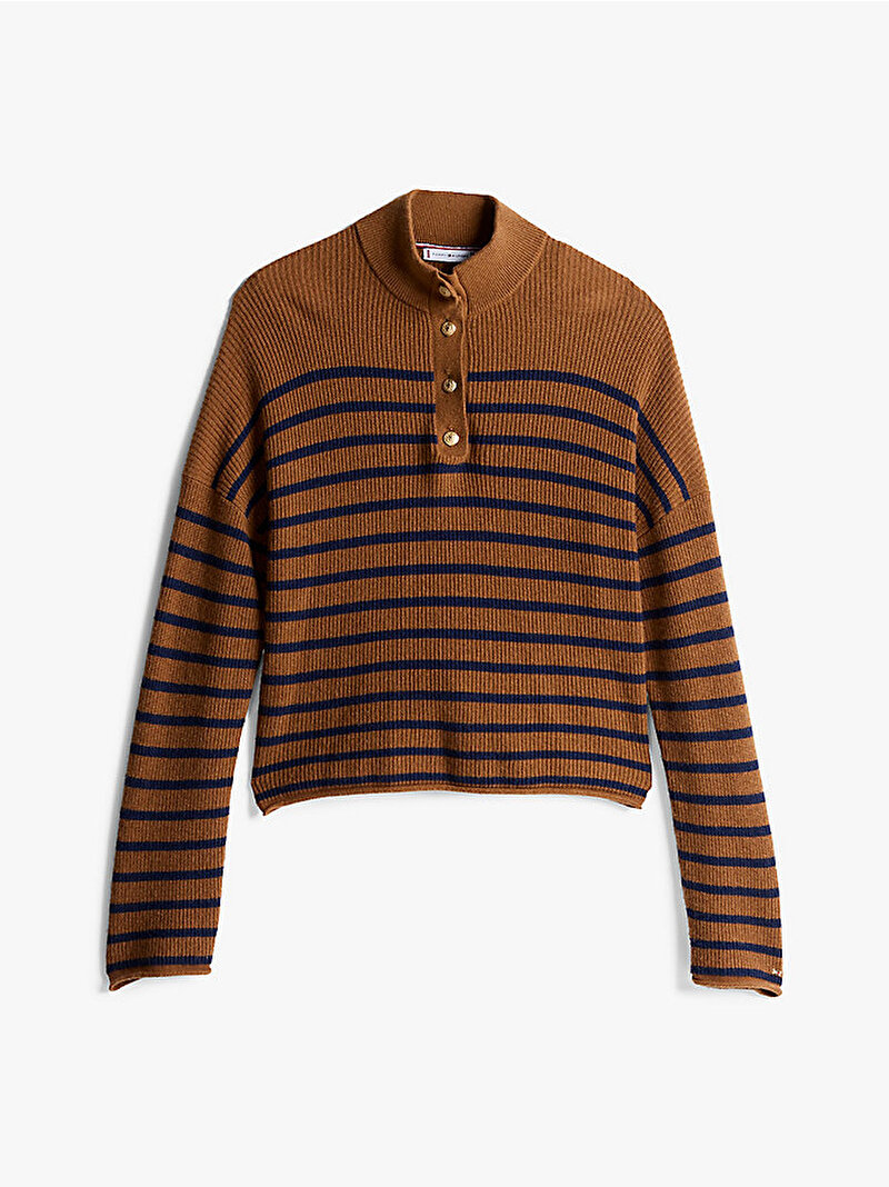 Kadın Gold Button Polo Yaka Kazak Çok renkli WW0WW449810BO