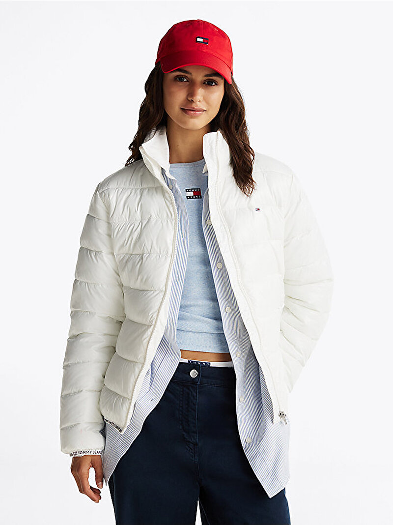 Kadın Tjw Essential Tape Puffer Mont Ekru DW0DW19312YBL