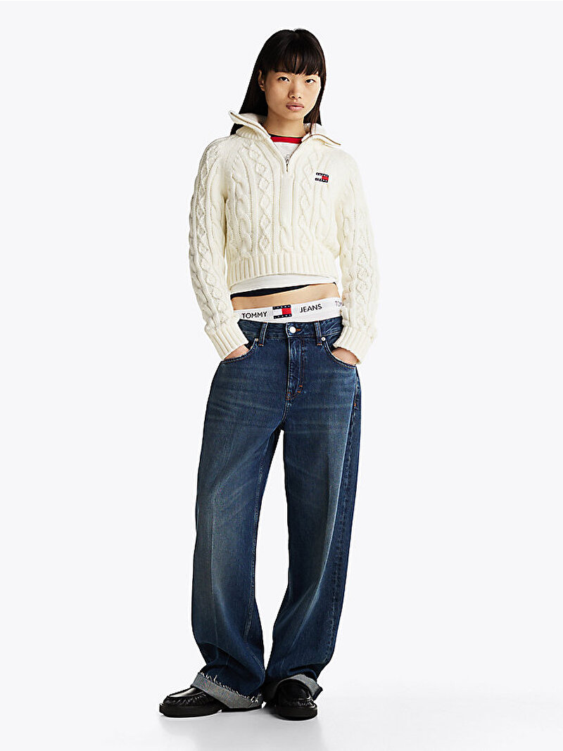 Kadın Tjw Reg 1/4 Zip Kazak Beyaz  DW0DW20269YBH
