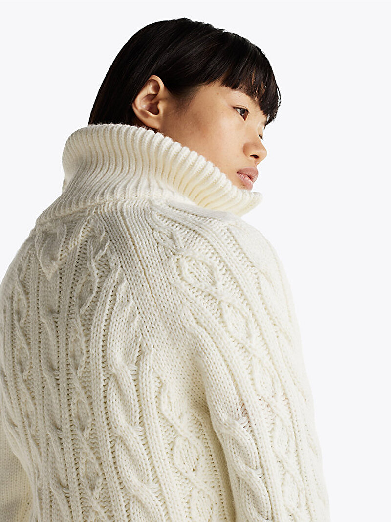 Kadın Tjw Reg 1/4 Zip Kazak Beyaz  DW0DW20269YBH