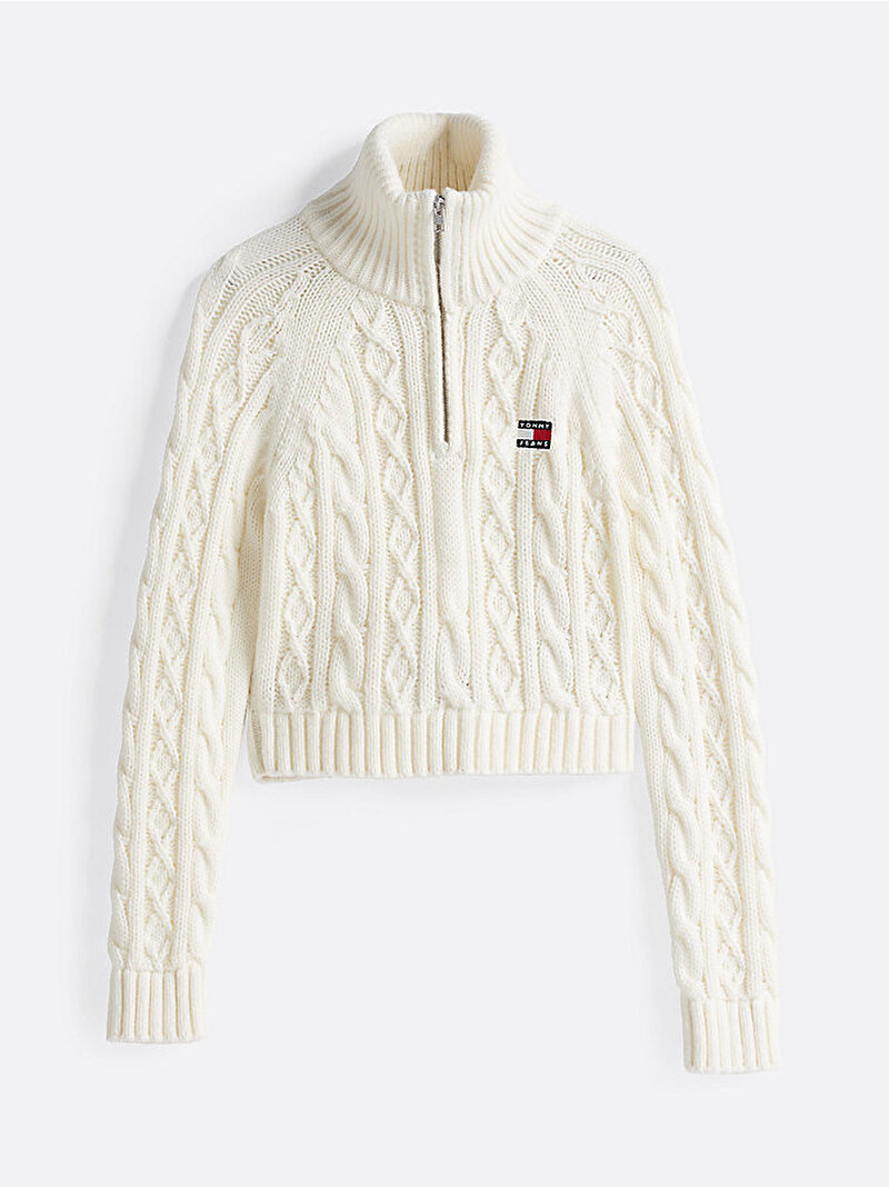 Kadın Tjw Reg 1/4 Zip Kazak Beyaz  DW0DW20269YBH