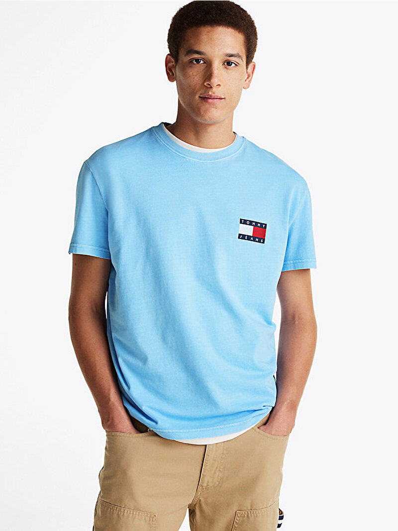 Erkek Tjm Reg Heritage Flag T-Shirt Mavi  DM0DM20346C12