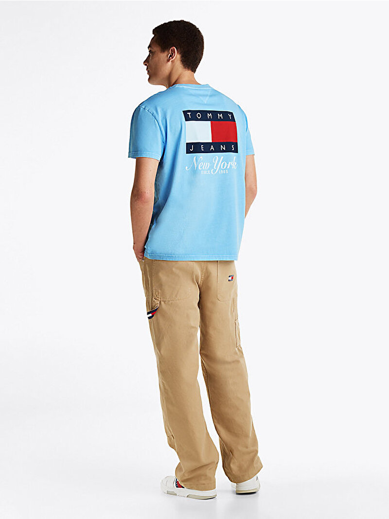 Erkek Tjm Reg Heritage Flag T-Shirt Mavi  DM0DM20346C12