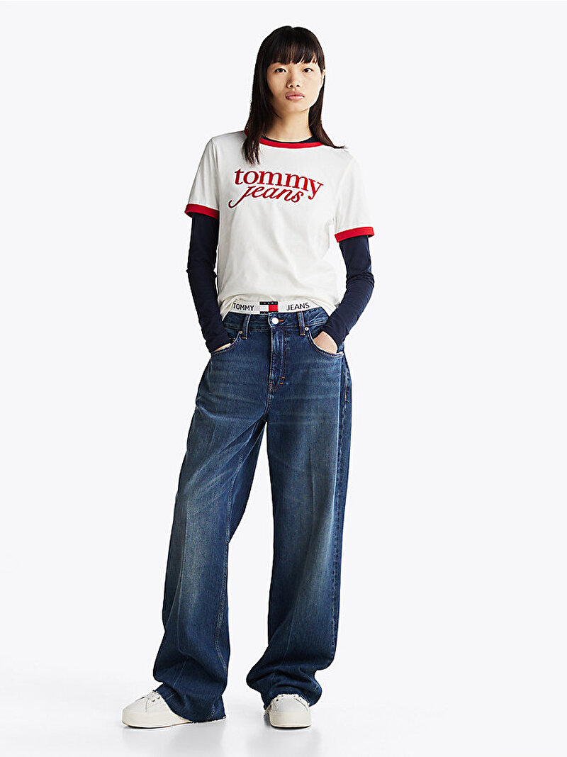Kadın Tjw Rlx Script Ringe T-Shirt Çok renkli DW0DW19449YBL