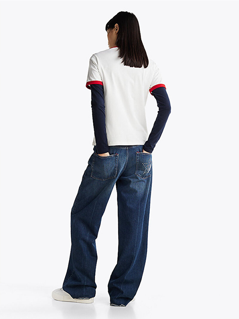 Kadın Tjw Rlx Script Ringe T-Shirt Çok renkli DW0DW19449YBL