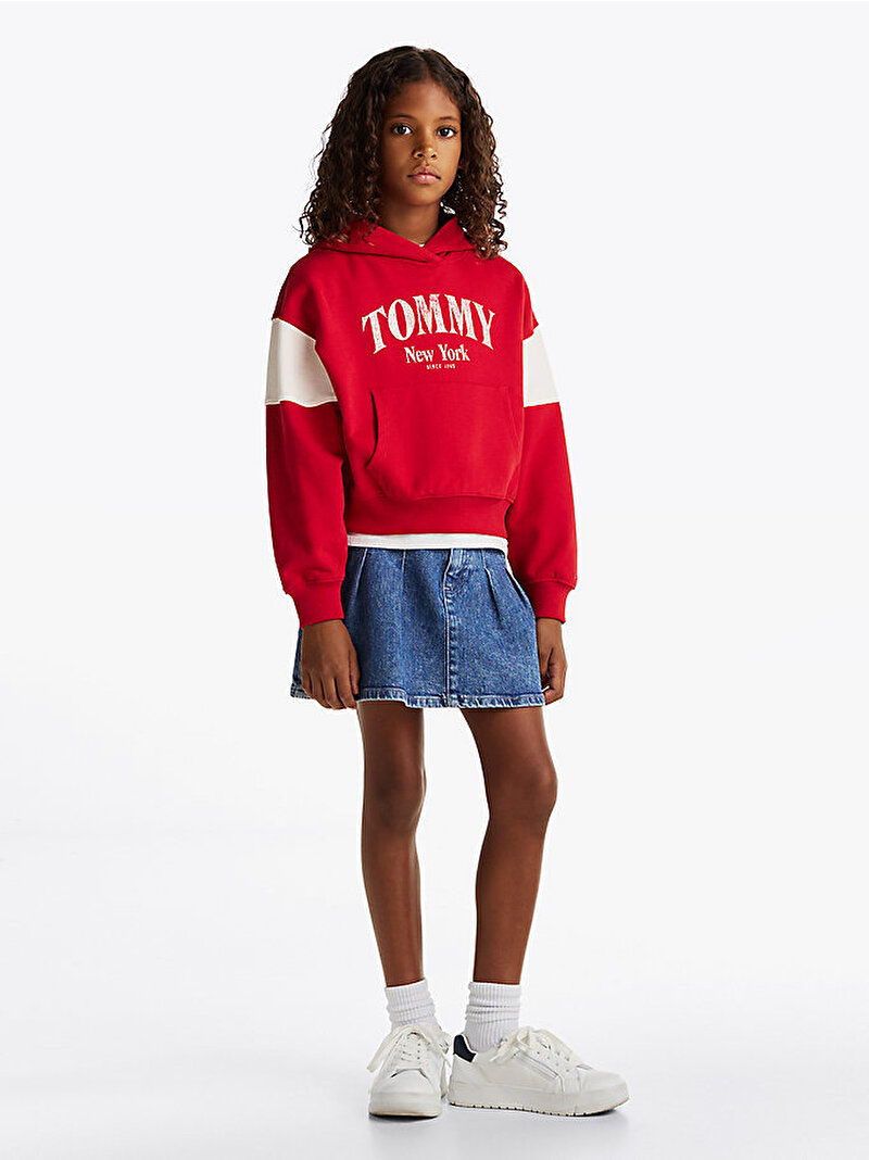 Kız Çocuk Varsity Colorblock Hoodie Kırmızı KG0KG08520XME