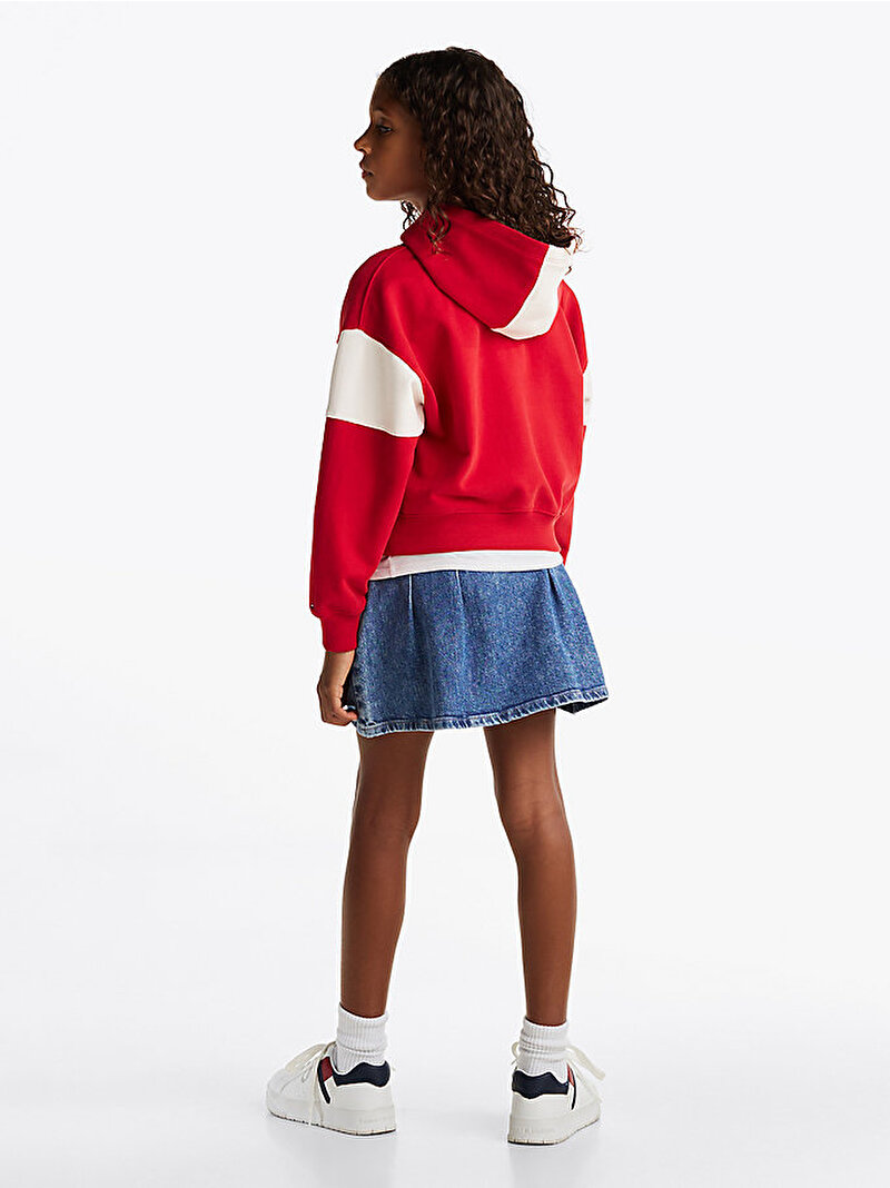 Kız Çocuk Varsity Colorblock Hoodie Kırmızı KG0KG08520XME